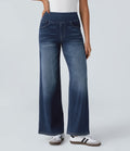 Lento | Jeans Elasticizzati a Gamba Larga Blu