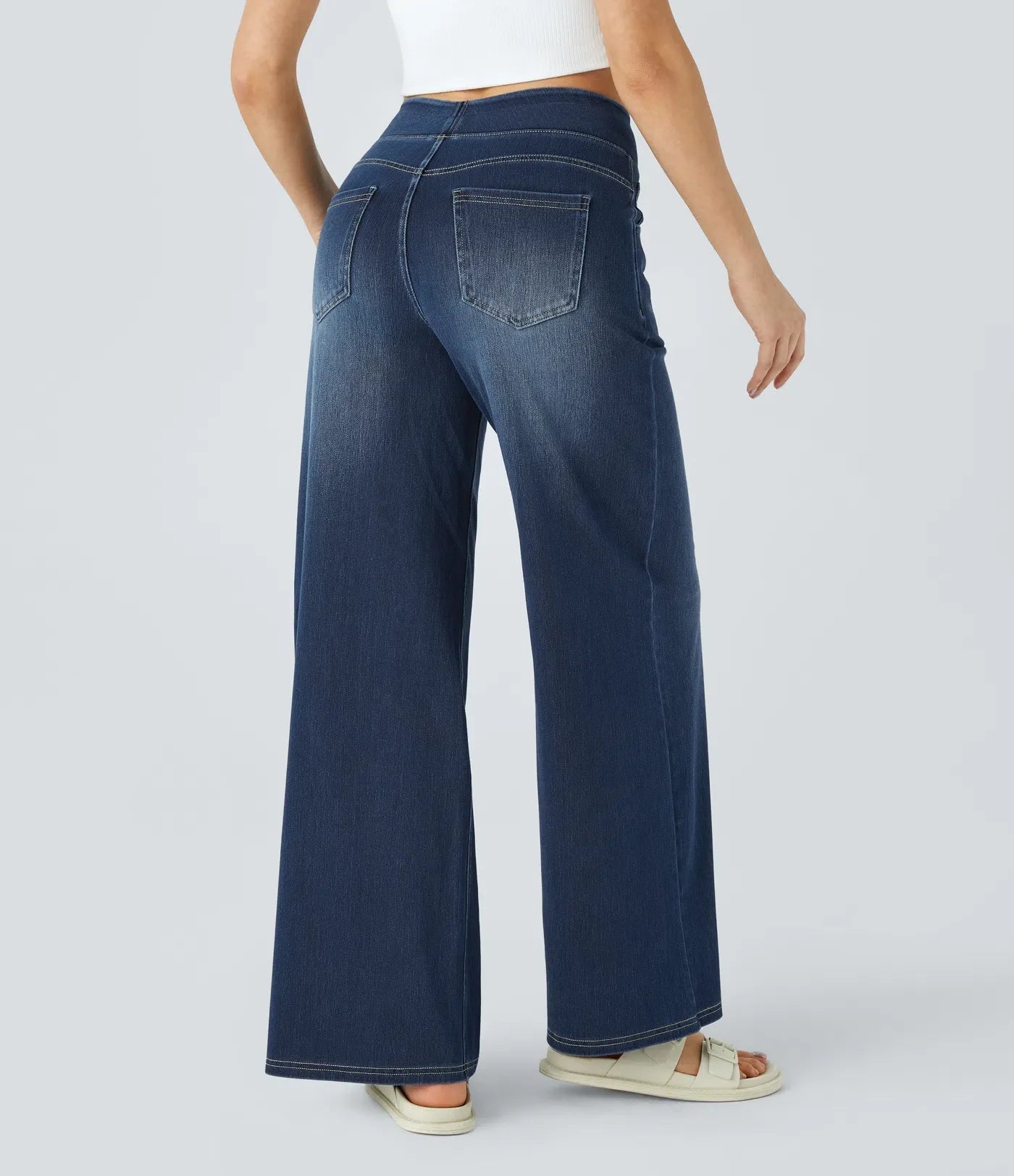 Lento | Jeans Elasticizzati a Gamba Larga
