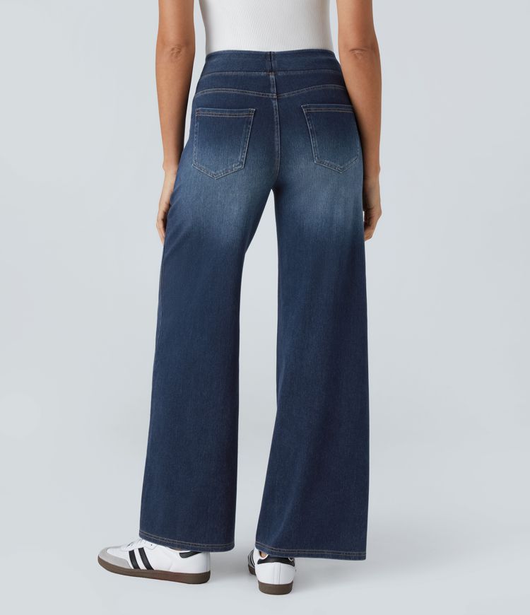 Lento | Jeans Elasticizzati a Gamba Larga