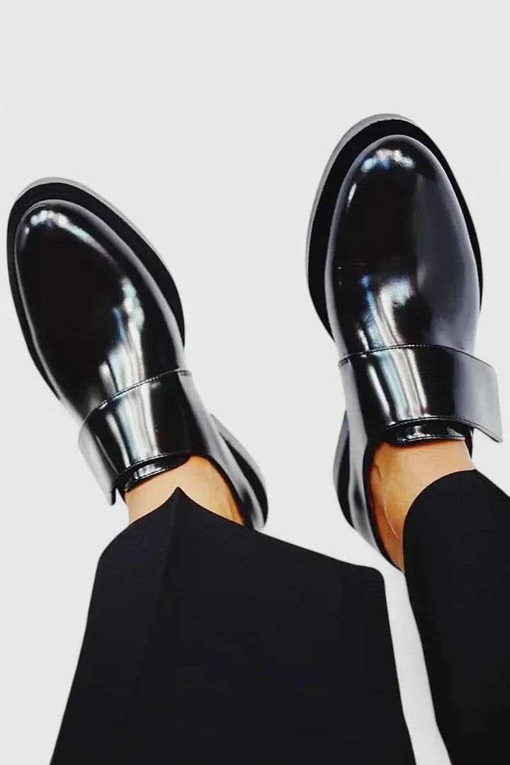 Leon | Mocassino da Uomo Nero in Pelle Verniciata Slip-On