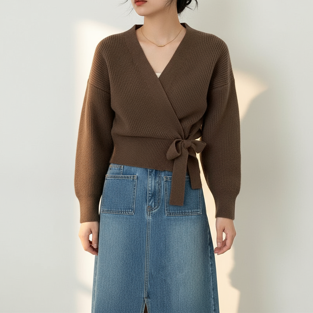 Lima | Cardigan Wrap Maglia con Laccio Avvolgente
