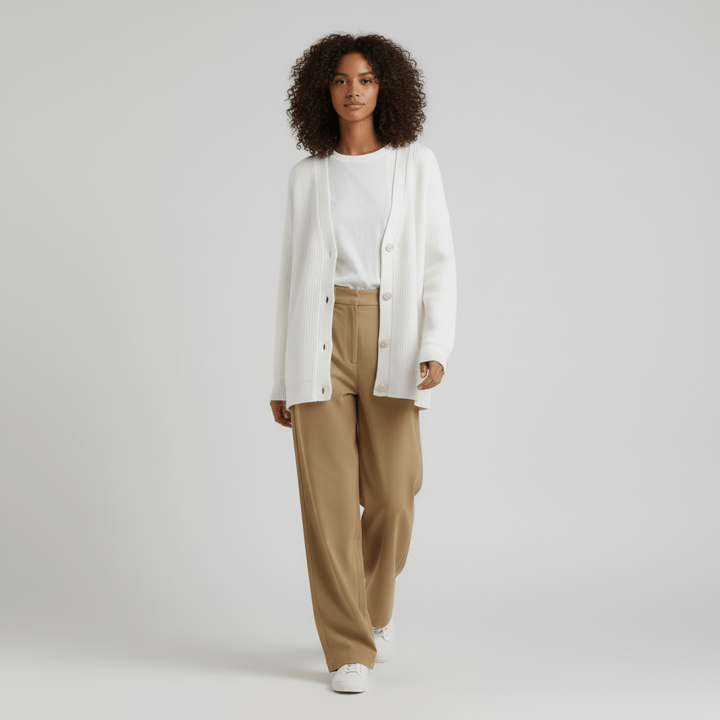 Cardigan da donna con scollo a V, bottoni frontali e vestibilità comoda