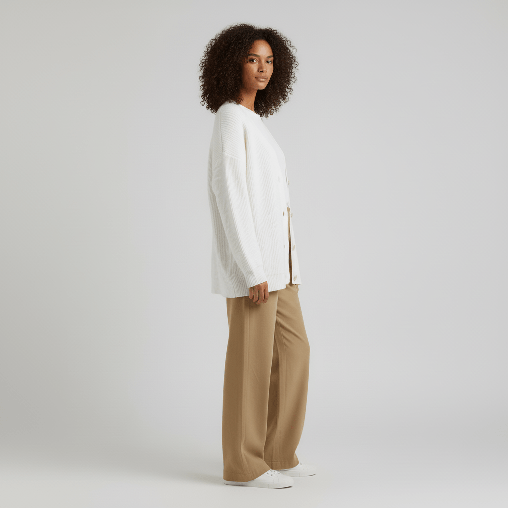 Cardigan da donna con scollo a V, bottoni frontali e vestibilità comoda