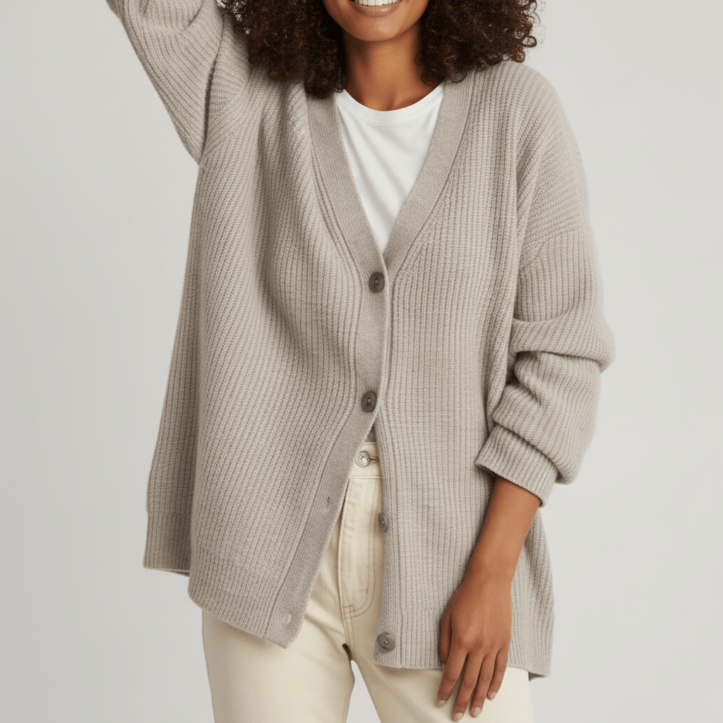 Cardigan da donna con scollo a V, bottoni frontali e vestibilità comoda
