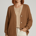 Cardigan da donna con scollo a V, bottoni frontali e vestibilità comoda