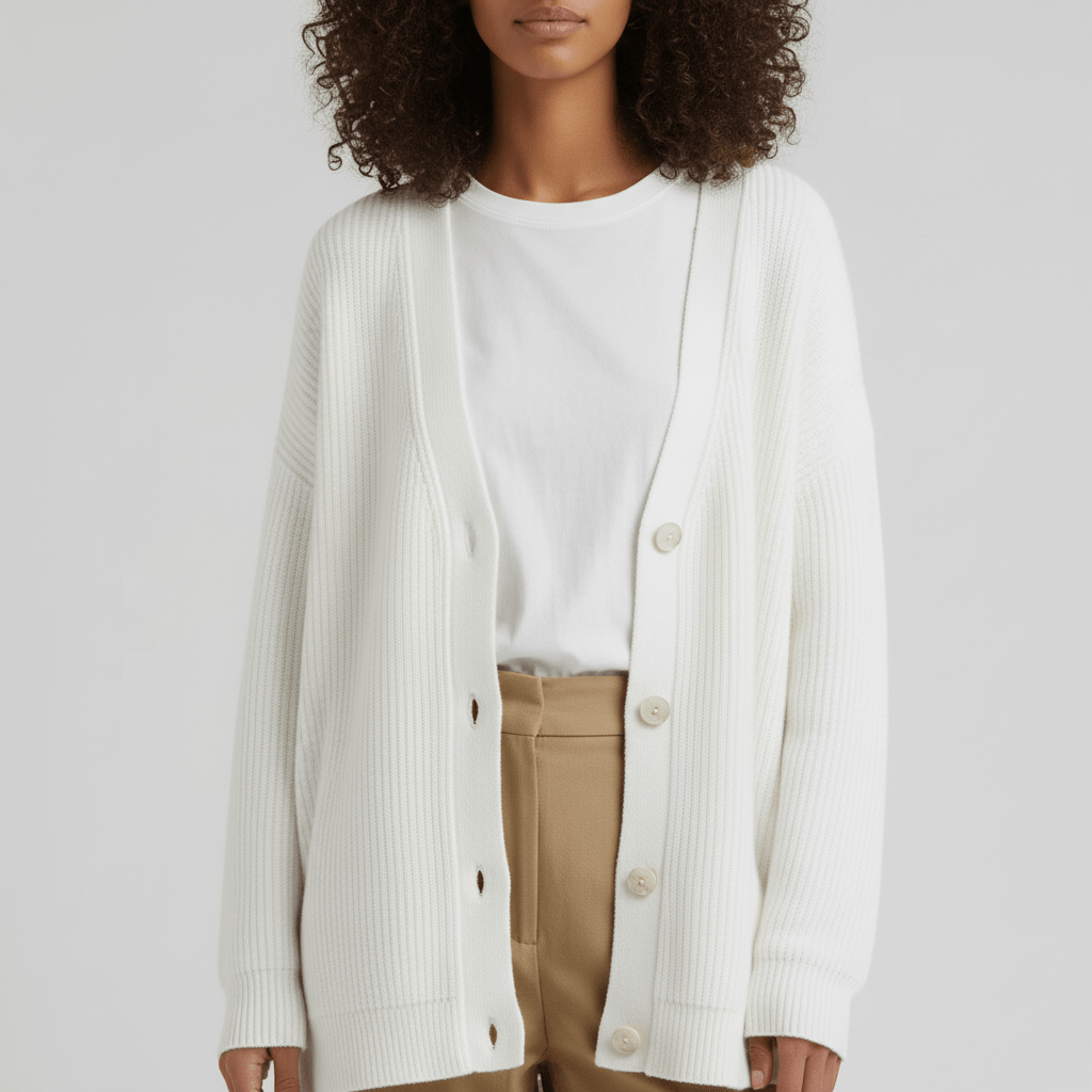 Cardigan da donna con scollo a V, bottoni frontali e vestibilità comoda