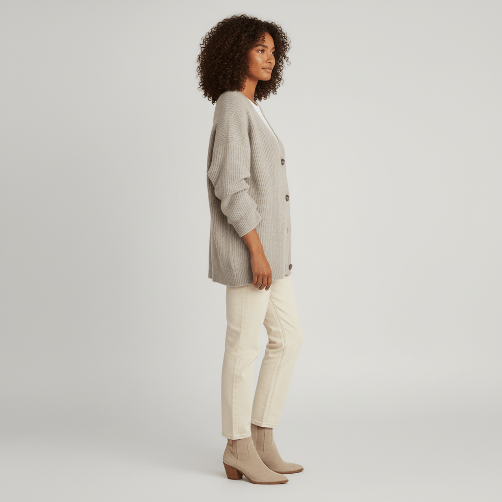 Cardigan da donna con scollo a V, bottoni frontali e vestibilità comoda