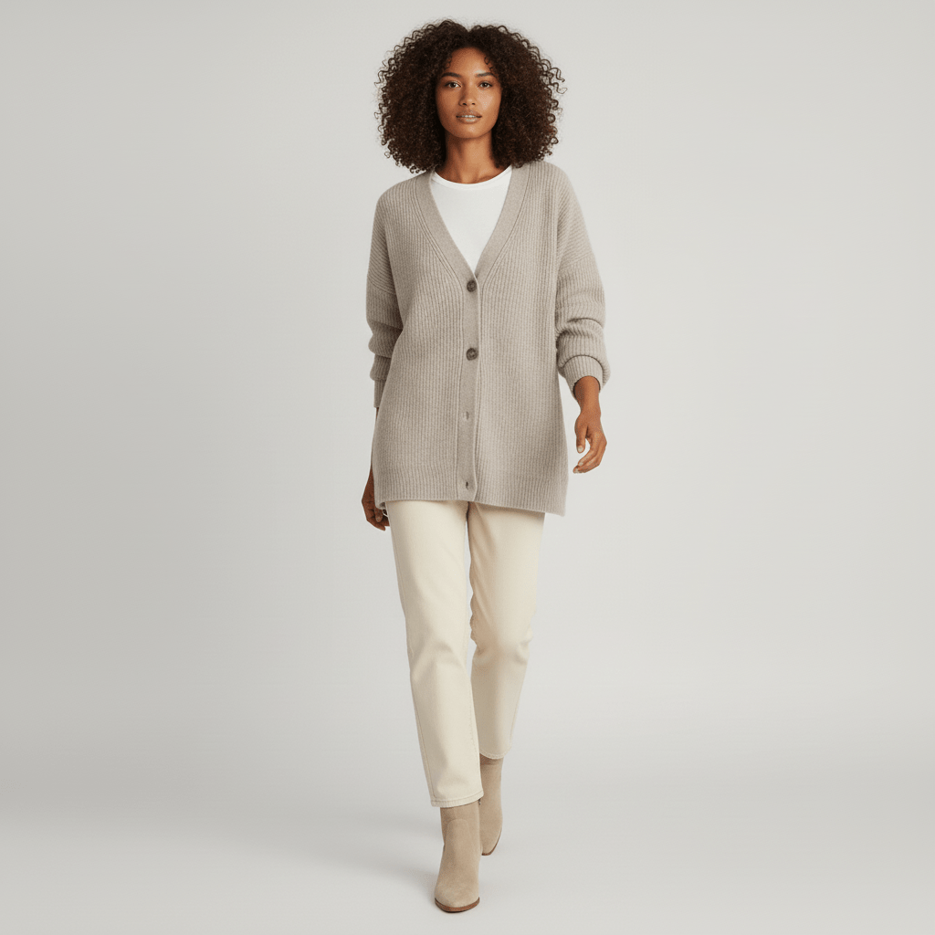 Cardigan da donna con scollo a V, bottoni frontali e vestibilità comoda