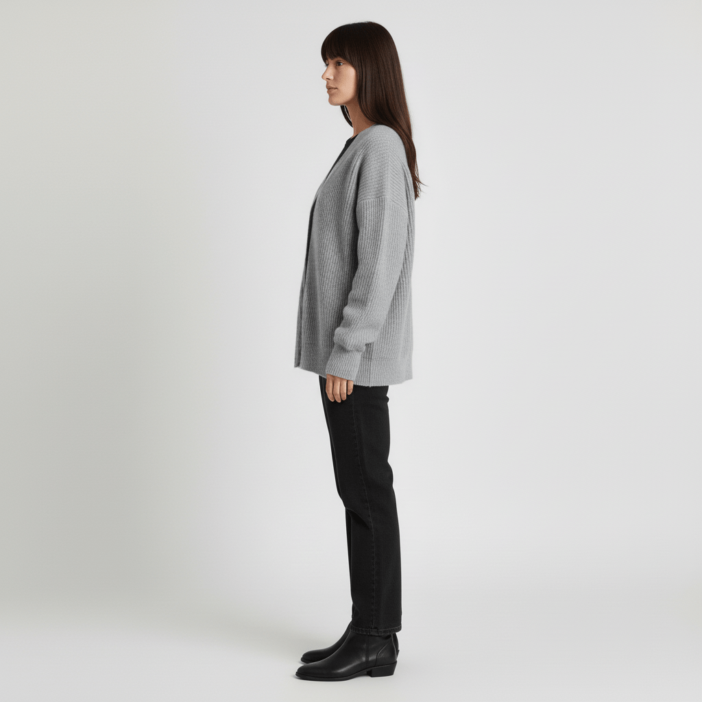 Cardigan da donna con scollo a V, bottoni frontali e vestibilità comoda
