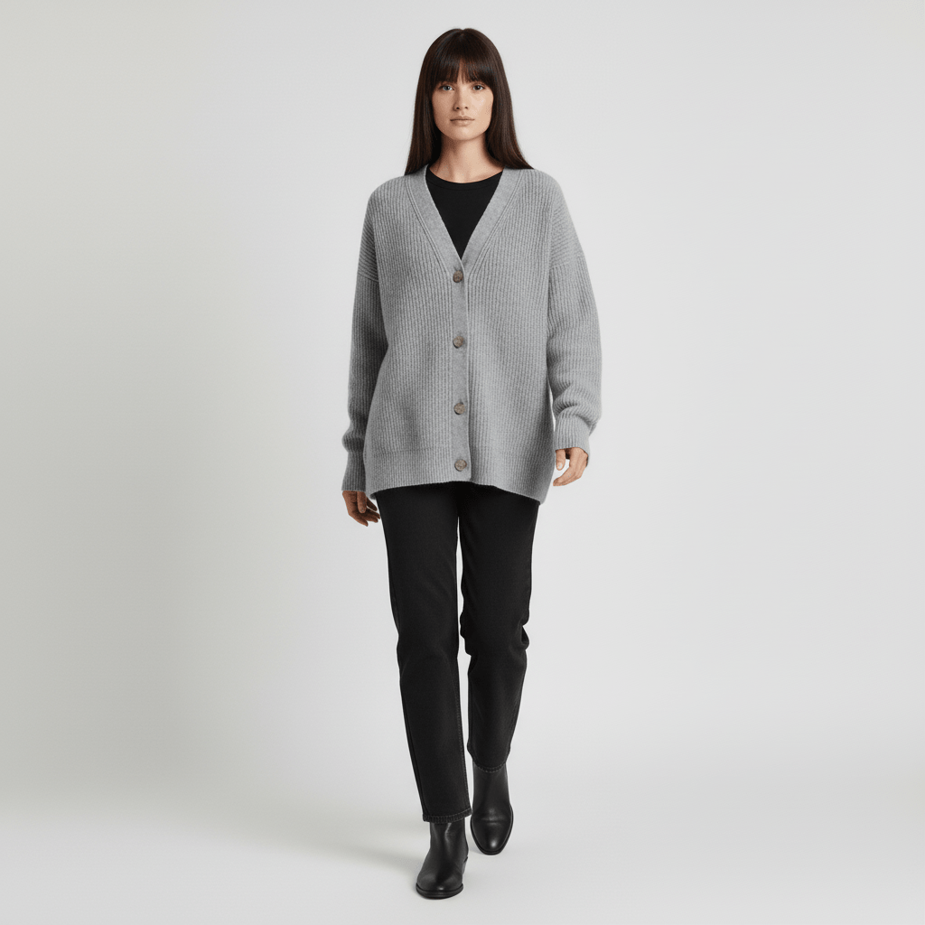 Cardigan da donna con scollo a V, bottoni frontali e vestibilità comoda
