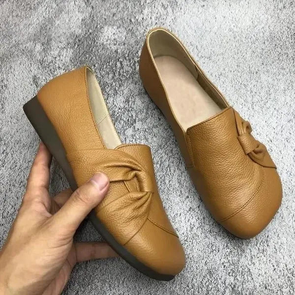 Lola | Mocassini Donna Pelle Ortopedici Slip On Marrone