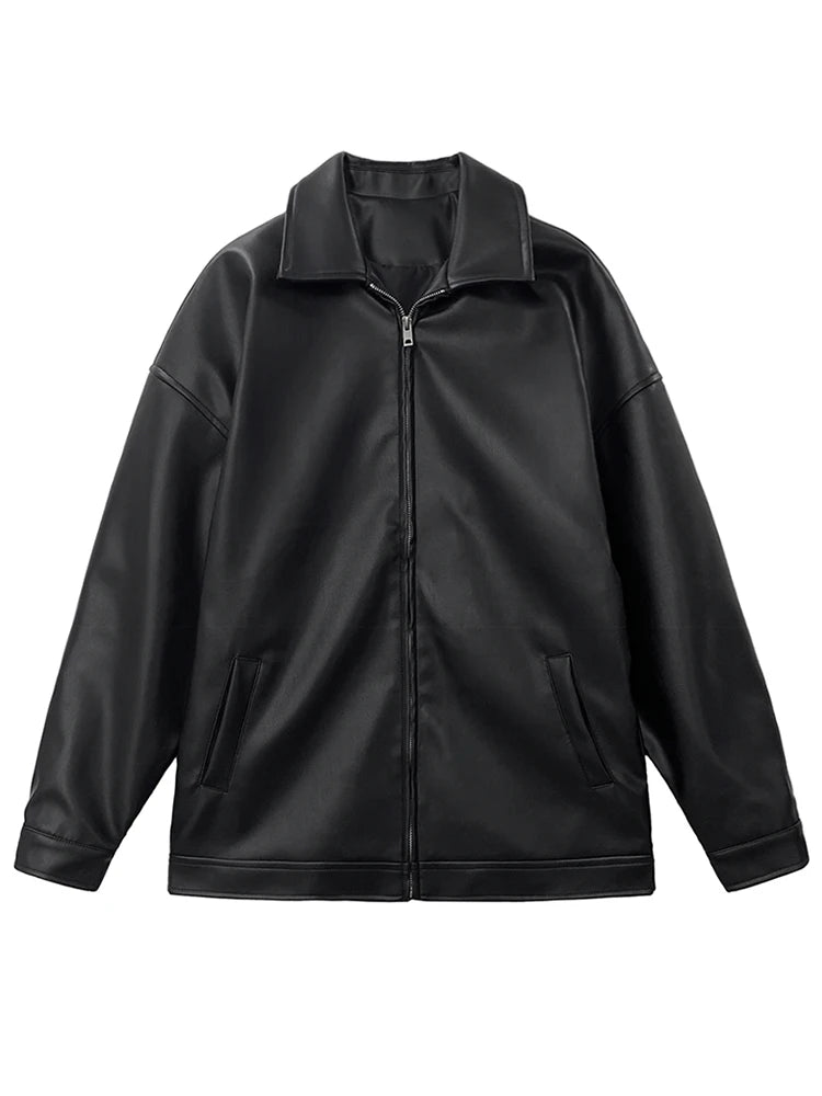 Lucio | Giacca in Pelle Casual Uomo Oversize