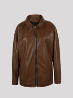 Lucio | Giacca in Pelle Casual Uomo Oversize Marrone
