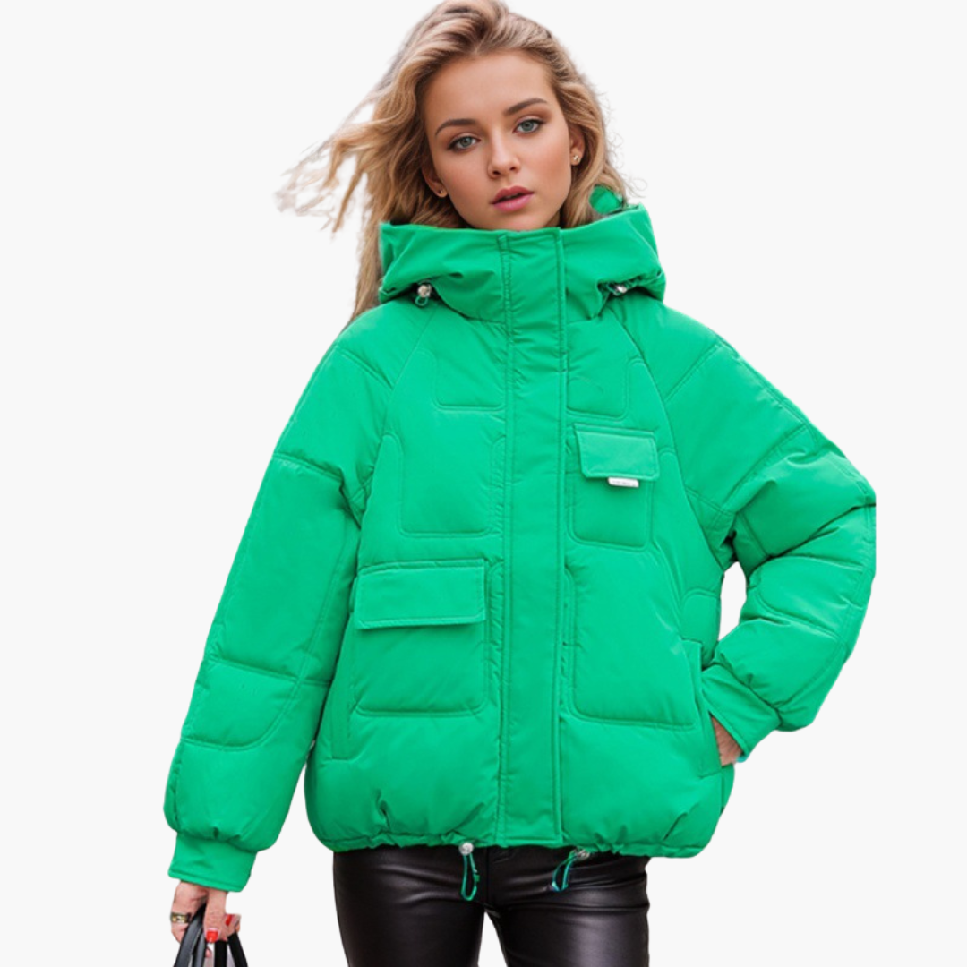 Piumino Imbottito Con Cappuccio Per Donna | Lunara Verde