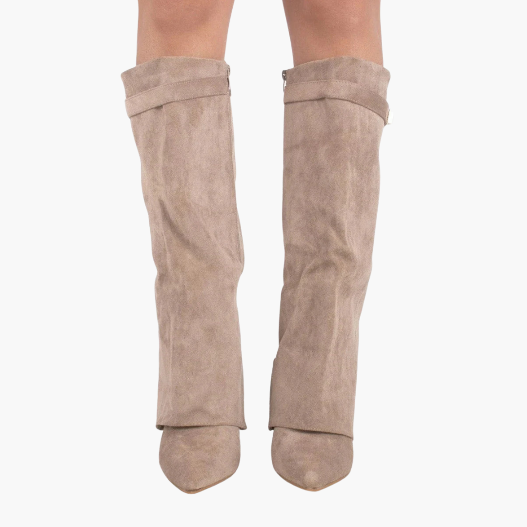 Suede Stivali Con Tacco Basso Per Donna | Lunara