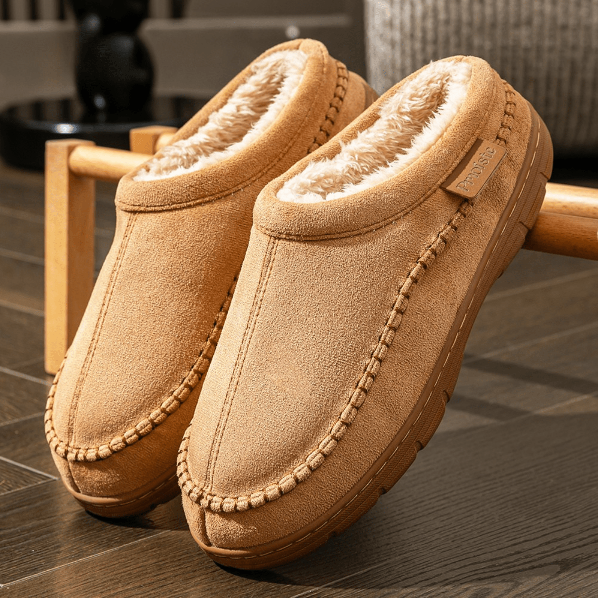 Pantofole Invernali Con Fodera Morbida Per Uomo | Lunavie Khaki