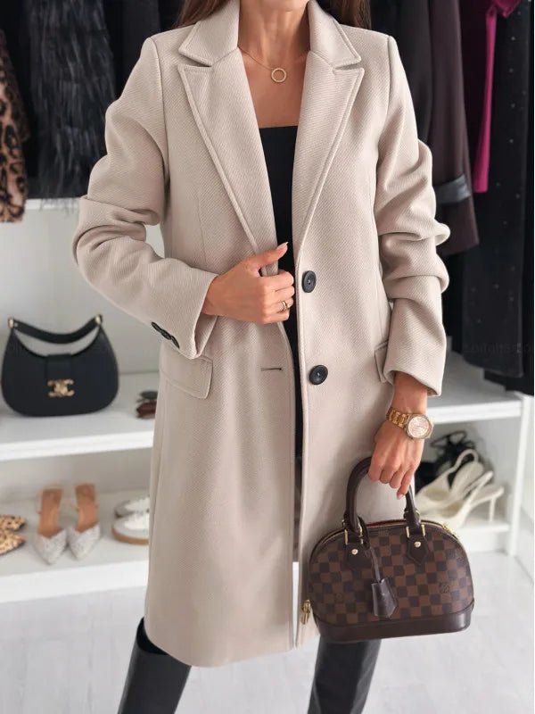 Lungo Cappotto Elegante per Donne | Valeria Beige