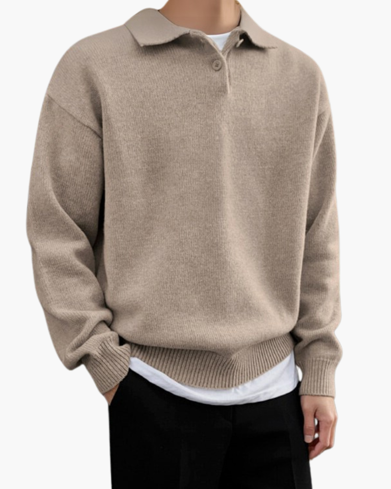 Maglione Mezza Zip in Lana per Uomini | Zenton Beige
