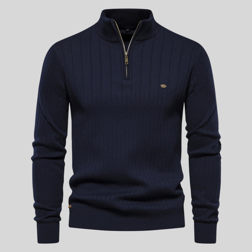 Maglione Mezza Zip per Uomini | Zorvex Blu Navy