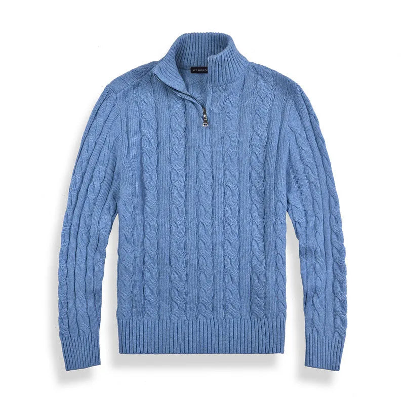 Maglione Mezza Zip per Uomini | Zylor Azzurro
