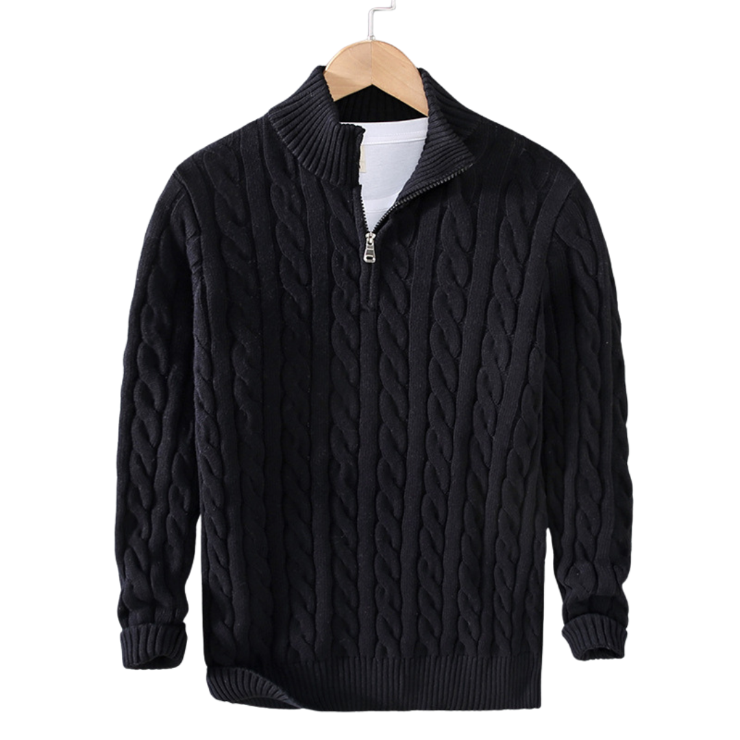 Maglione Mezza Zip per Uomini | Zynex Nero