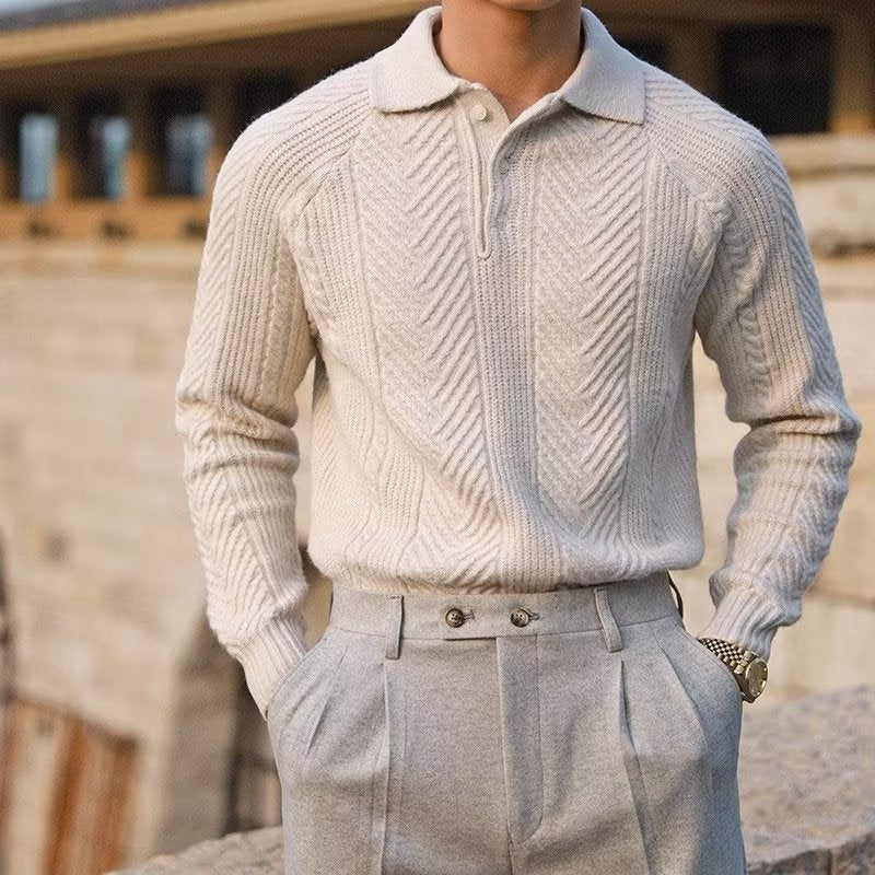 Maglione Polo Termico per Uomini | Lurex Albicocca