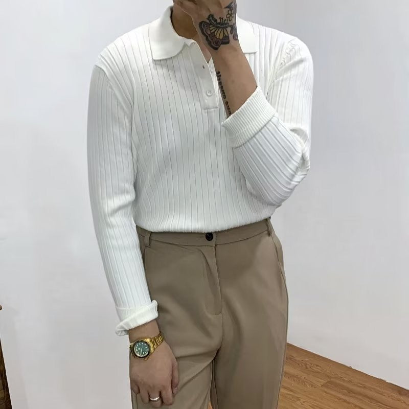 Maglione Polo con Colletto per Uomini | Nextris Bianco