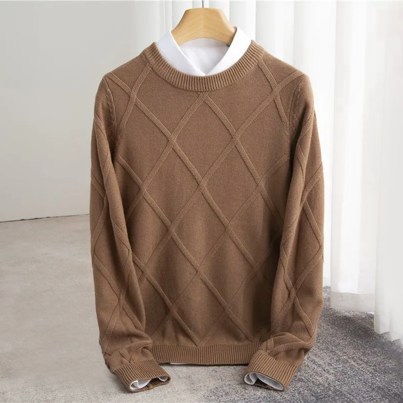 Maglione in Cashmere con Motivo per Uomo | Carlo Marrone