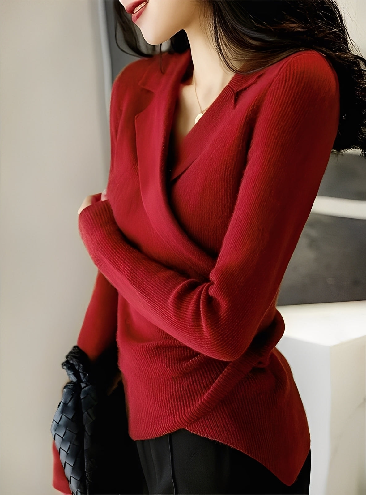 Maglione Classico Caldo Per Donna | Trelia Rosso