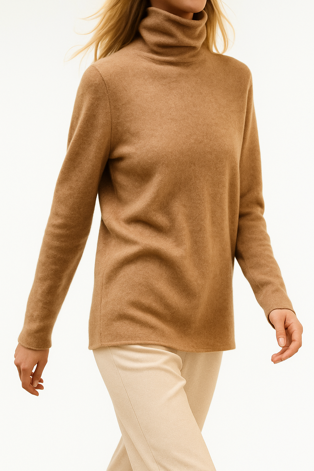 Maglione Dolcevita Donna in Lana Morbida | Chiara Marrone