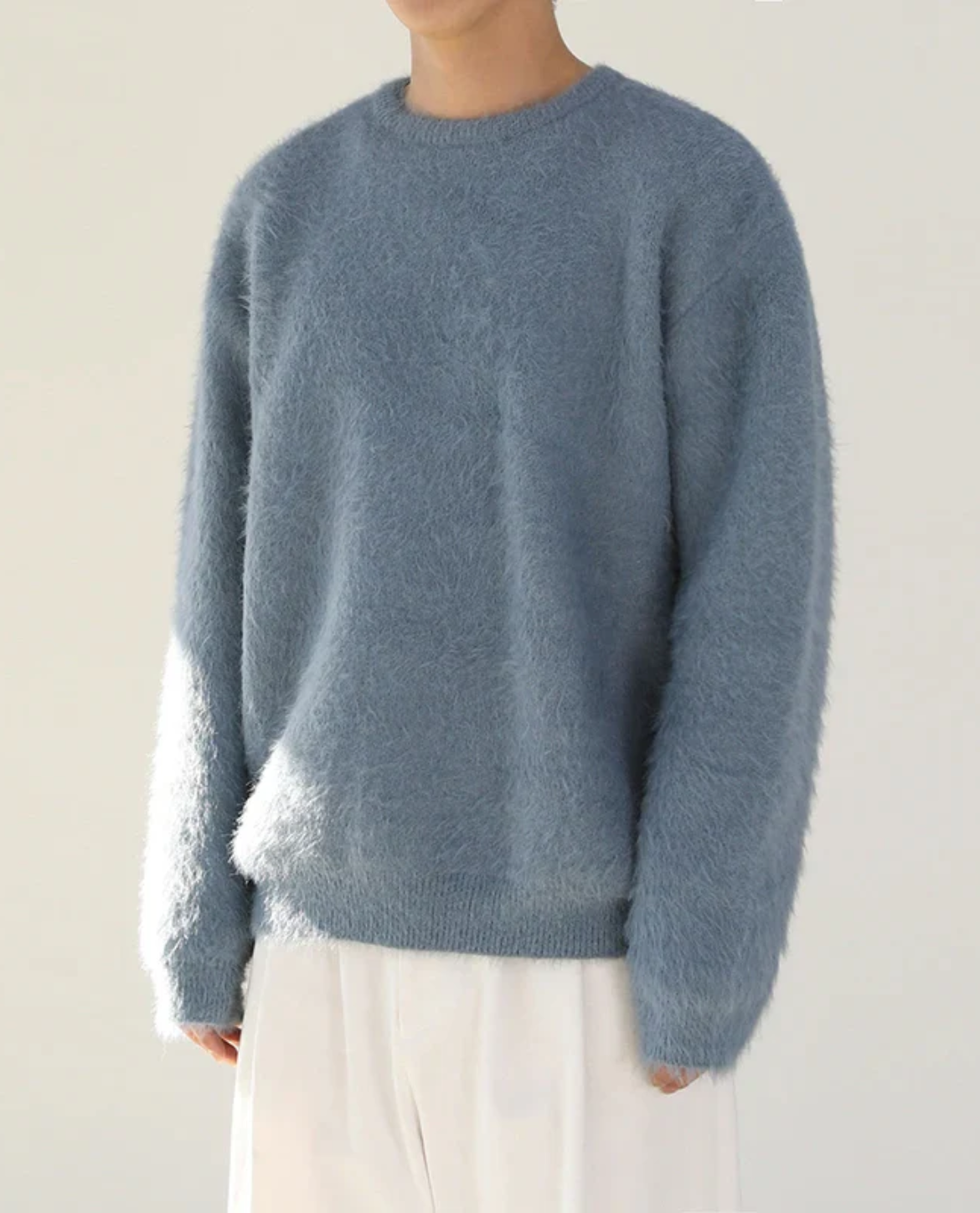 Maglione Mohair Comfort Elegante Per Uomo | Flaren Blu Baby