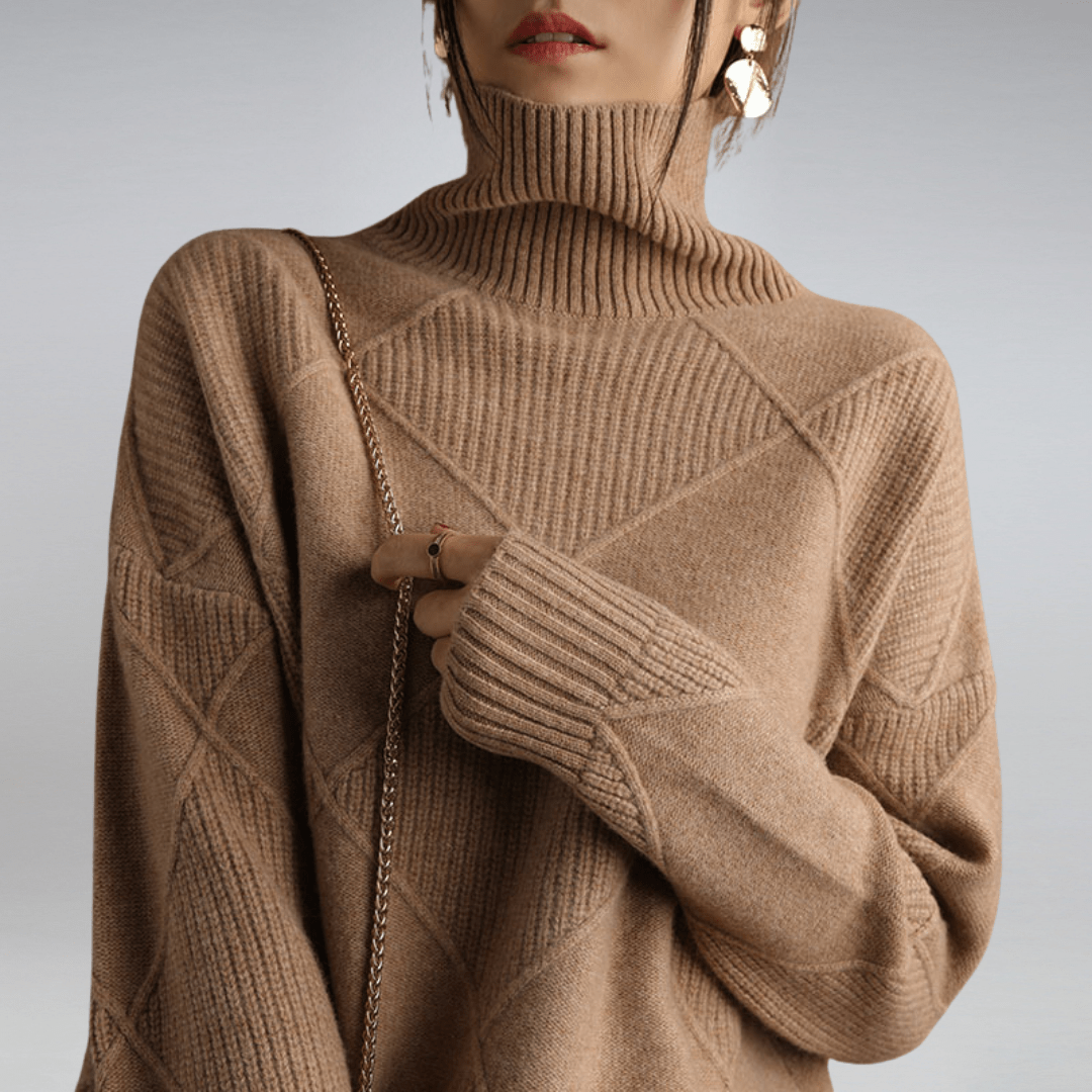 Maglione a Collo Alto con Motivo a Rombi per Donna | Giulia