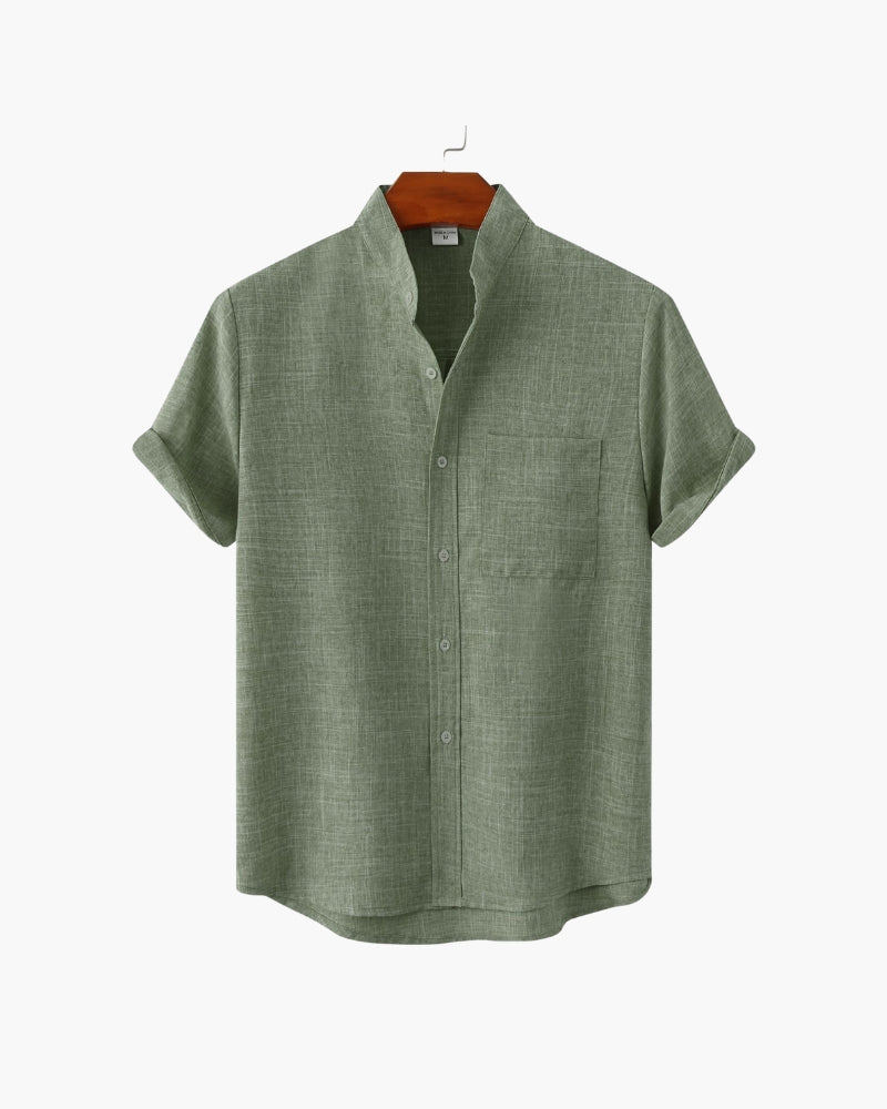 Camicia con Colletto alla Mandarina per Uomini | Nextris Verde