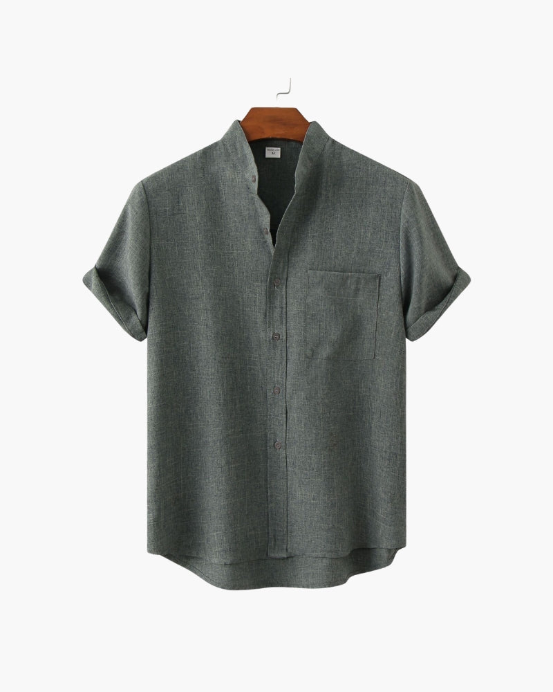 Camicia con Colletto alla Mandarina per Uomini | Nextris Grigio
