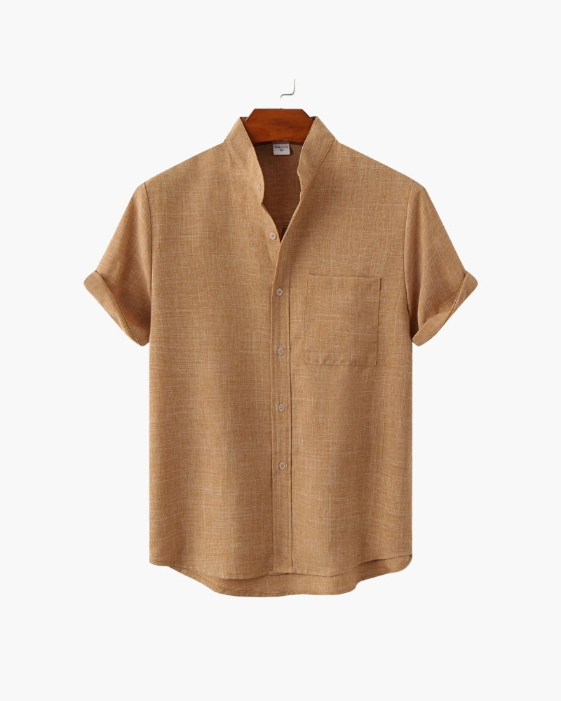 Camicia con Colletto alla Mandarina per Uomini | Nextris Giallo
