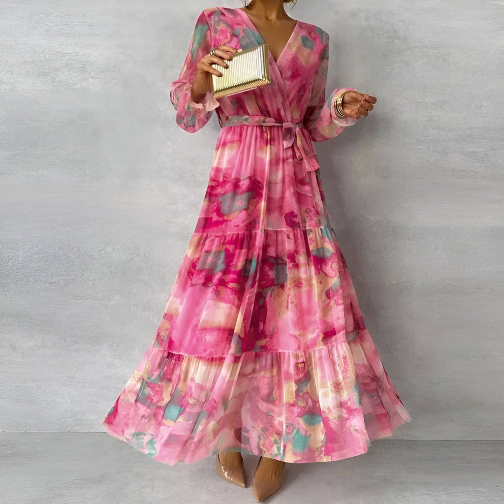 Women's Floral Pleated Summer Dress