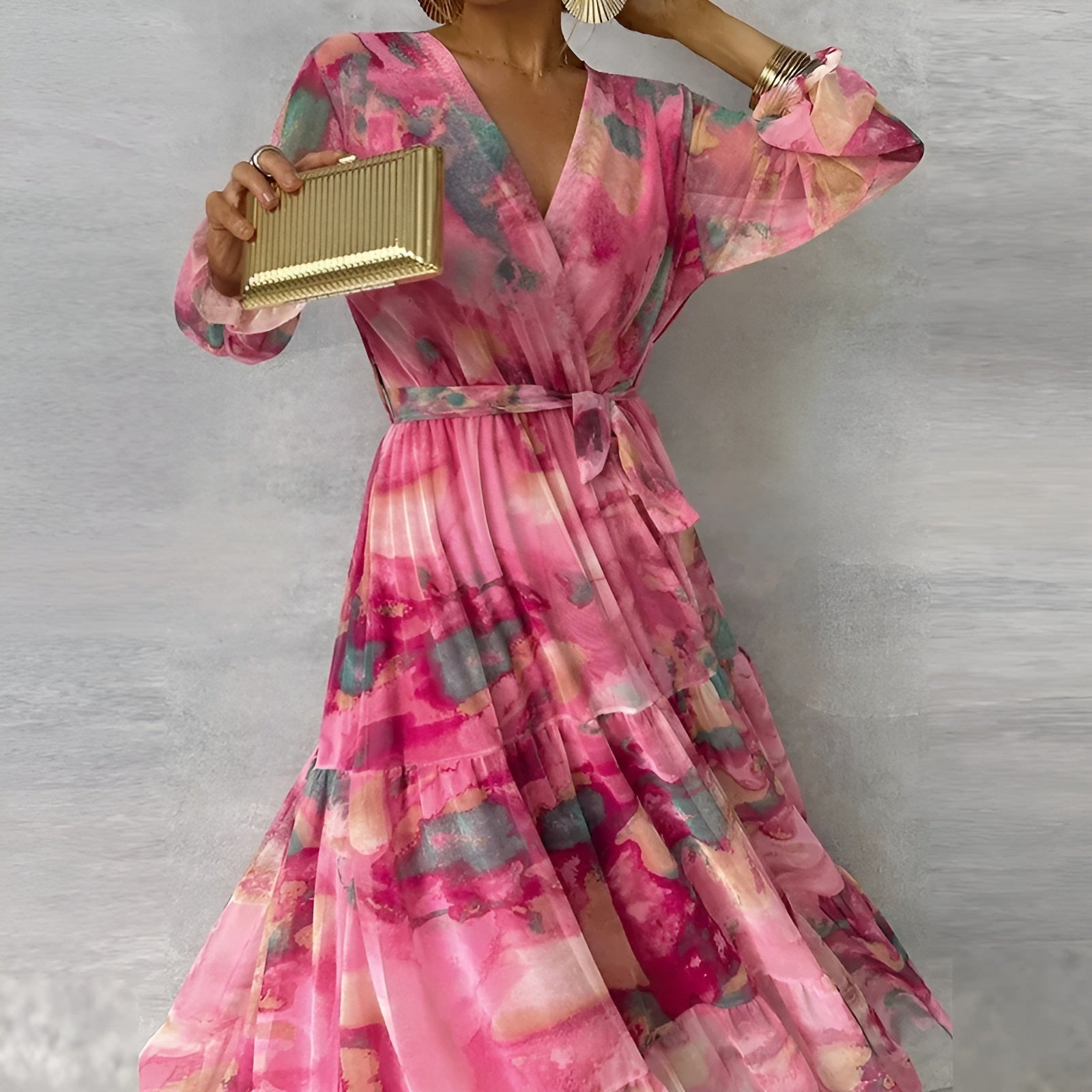 Women's Floral Pleated Summer Dress