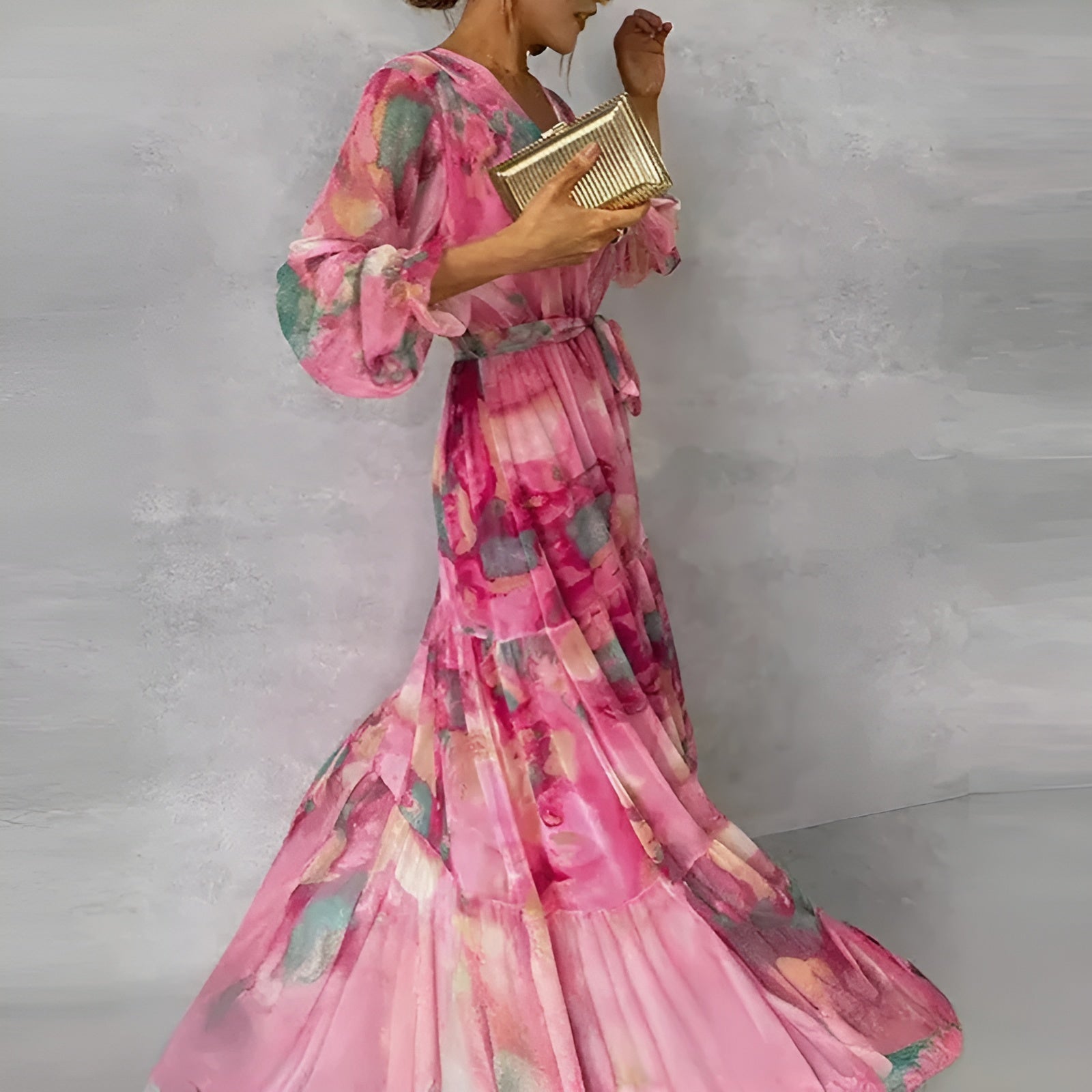 Women's Floral Pleated Summer Dress