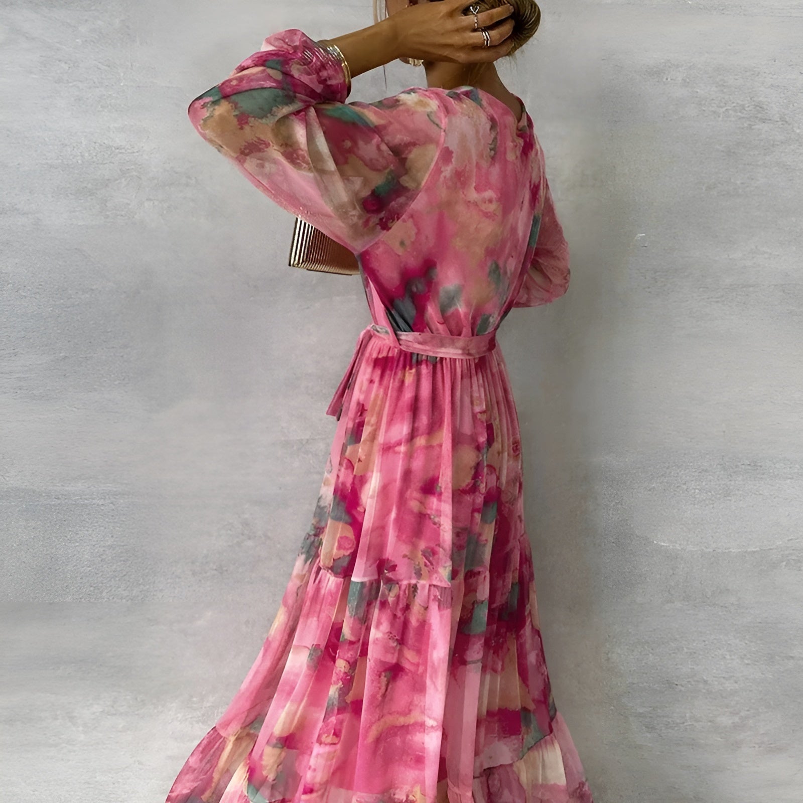 Women's Floral Pleated Summer Dress