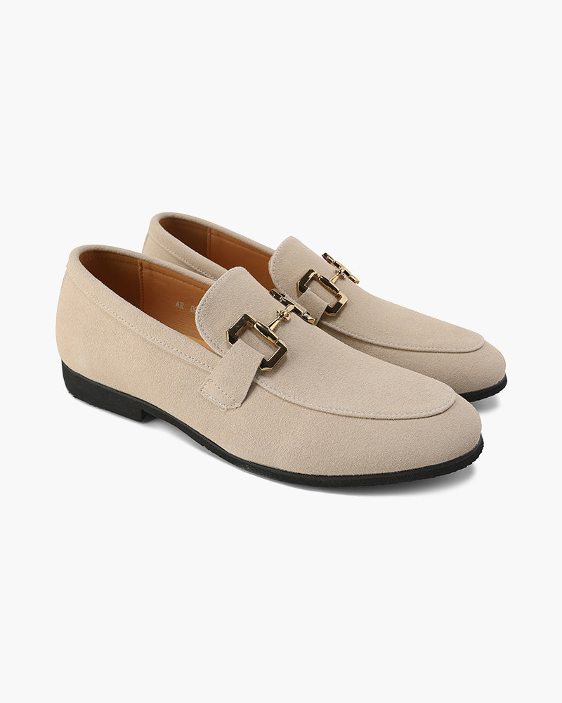 Marlo | Loafers Uomo Mocassini in Pelle Scamosciata Nudo