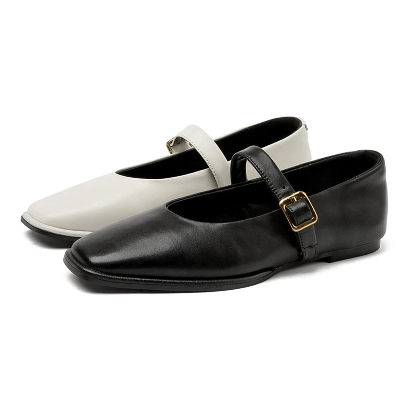Marta | Scarpe Mary Jane Piatte in Pelle Bovina