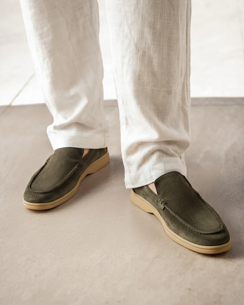 Mavero | Loafers Uomo Mocassini in Pelle Scamosciata Slip On