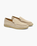 Mavero | Loafers Uomo Mocassini in Pelle Scamosciata Slip On Beige