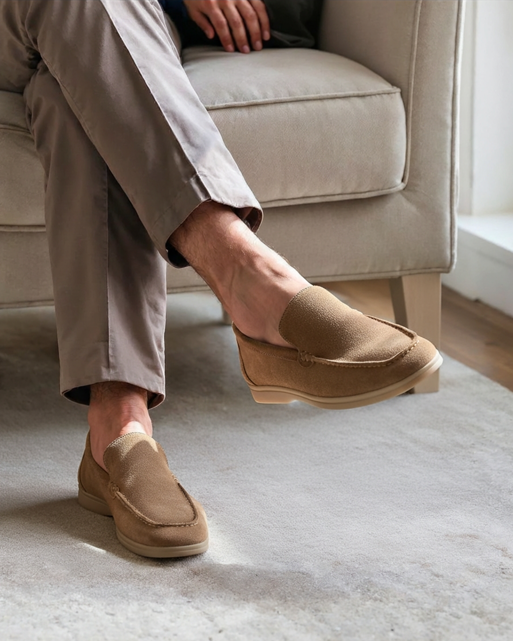 Mavero | Loafers Uomo Mocassini in Pelle Scamosciata Slip On 3