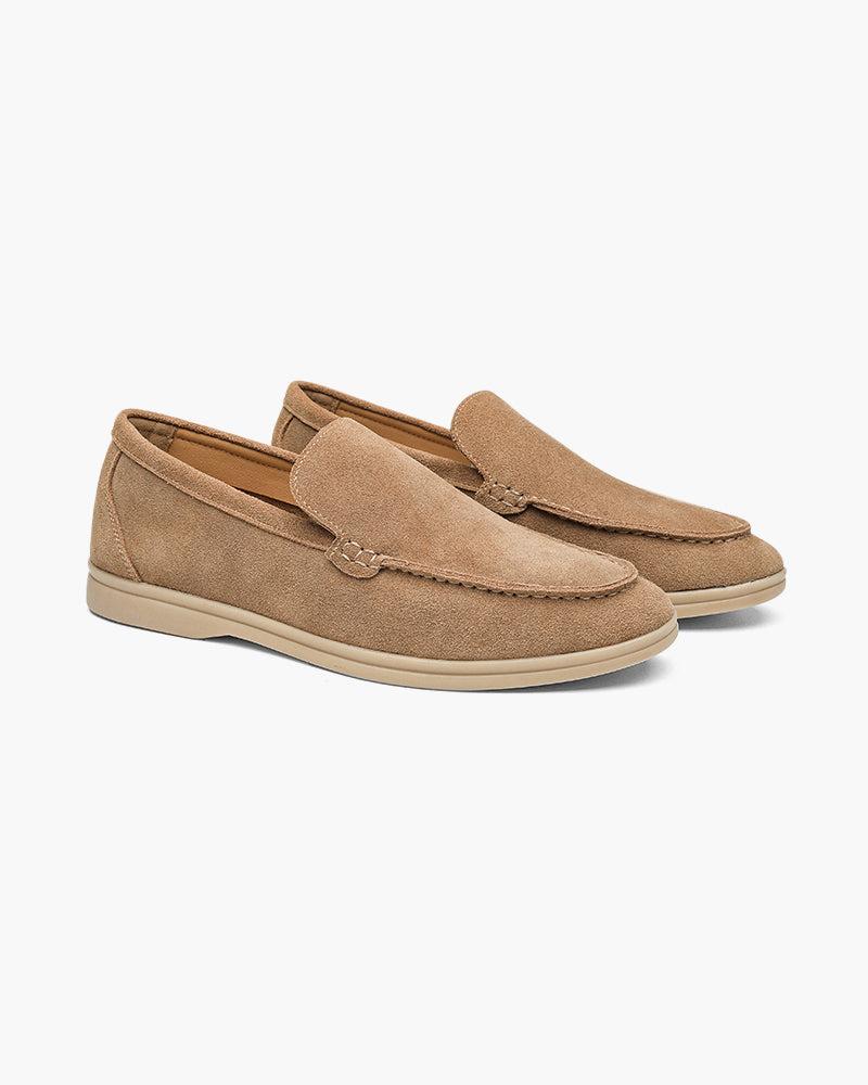 Mavero | Loafers Uomo Mocassini in Pelle Scamosciata Slip On Caramello