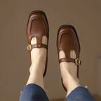 Maya | Scarpa da Donna in Pelle Mary Jane Cinturino a T Tacco