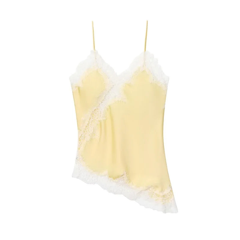 Mira | Top in Pizzo Senza Maniche Giallo