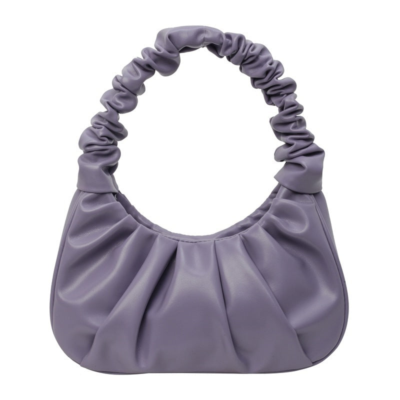 Borsa a spalla da donna con design moderno plissettato