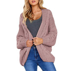 Dame chunky kabelstrikket cardigan til afslappet lag-på-lag look