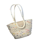 Borsa intrecciata colorata da donna con interno spazioso